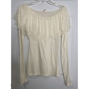 Sweewe Paris Women's Size M / L Ivory Lace Blouse